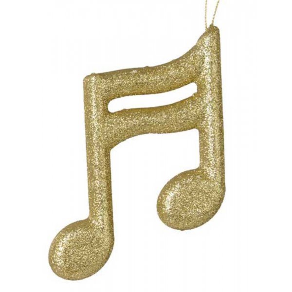 Χριστουγεννιάτικη Μουσική Διπλή Νότα Χρυσή (14cm)